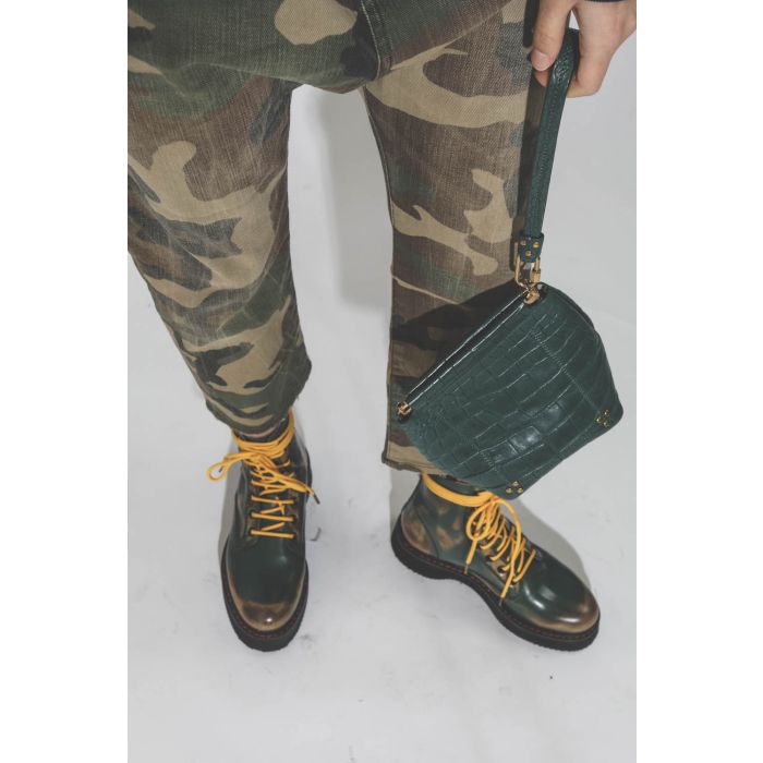 R13 Denim  Single Stack Boot