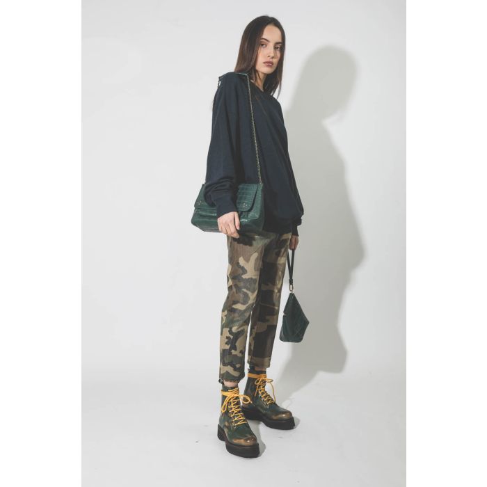 R13 Denim  Single Stack Boot