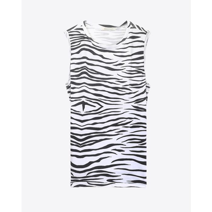 Ragdoll LA Vintage Muscle Tank - White Zebra 