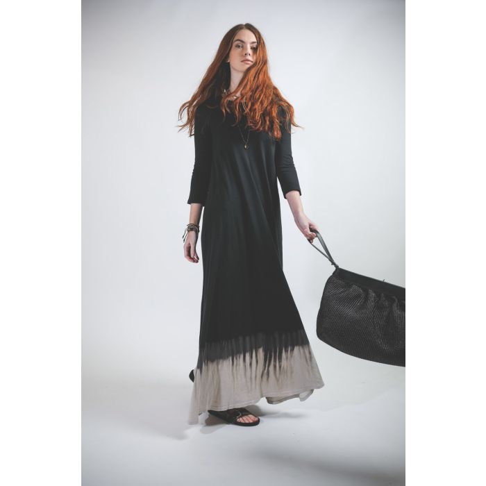 Raquel Allegra Drama Maxi Dress - Black Horizon TD  