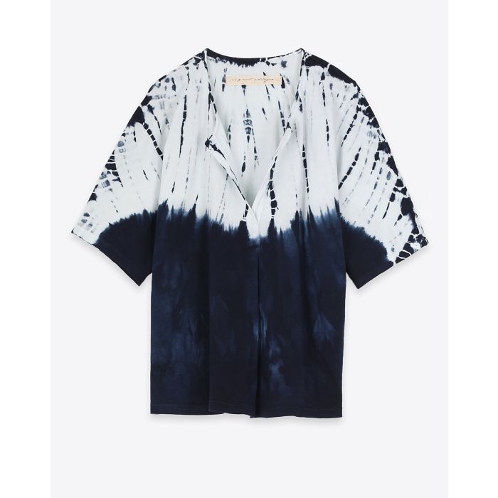 Raquel Allegra Henley Tee TD - Indigo White TD  