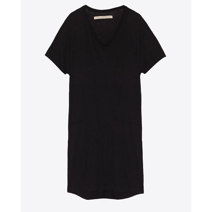 Raquel Allegra Pré-Collection V - Neck Dress - Black   