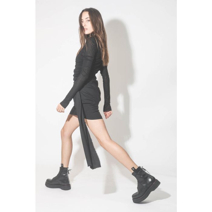 Robe manches longues courte noire Michel Vautrait.