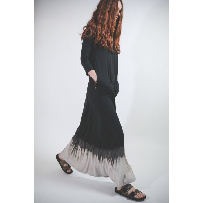 Raquel Allegra Drama Maxi Dress - Black Horizon TD  