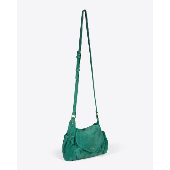 Mini-sac Helmut S veau velours Jade Jérôme Dreyfuss. Profil.