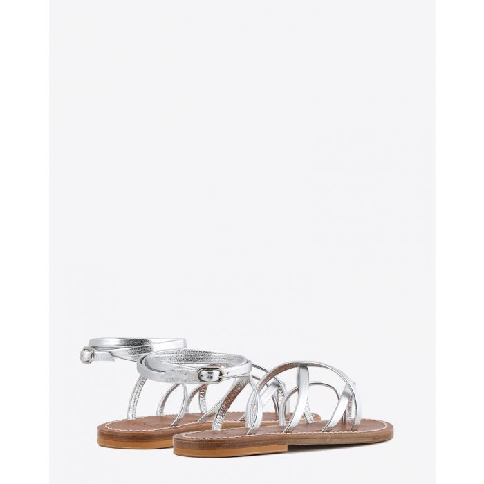 Sandales en cuir argent Zenobie Metyl argent K.Jacques St Tropez. Arrière. 