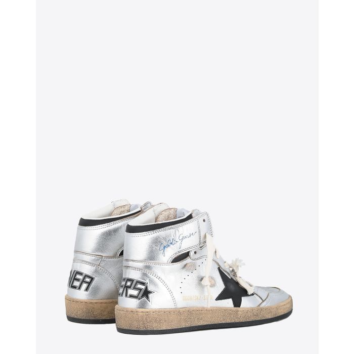 Sneakers Golden Goose Woman Permanent Sky Star - Silver Black 60246. Dos. 
