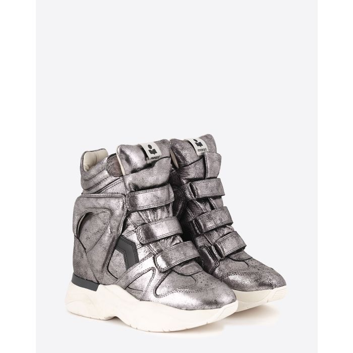 Sneakers à plateforme Balskee Isabel Marant argentées. 