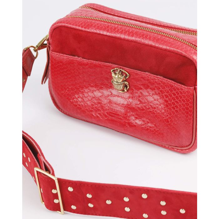 Claris Virot Lily Python Suede - Rouge  