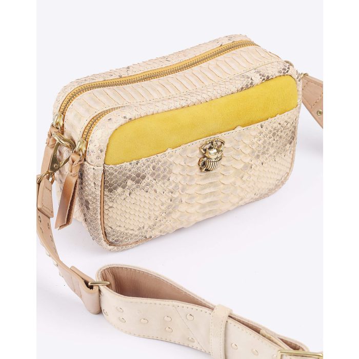 Claris Virot Lily Python Suede - Champagne Jaune  