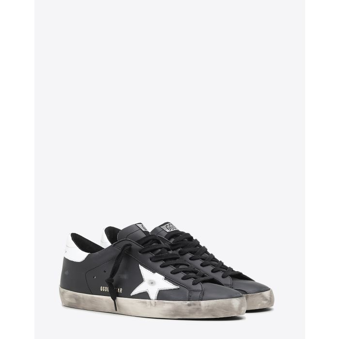Sneakers Golden Goose Men Super Star Black White 80203. Face.