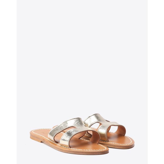 Sandales en cuir dorées Ménandre K.Jacques St Tropez  