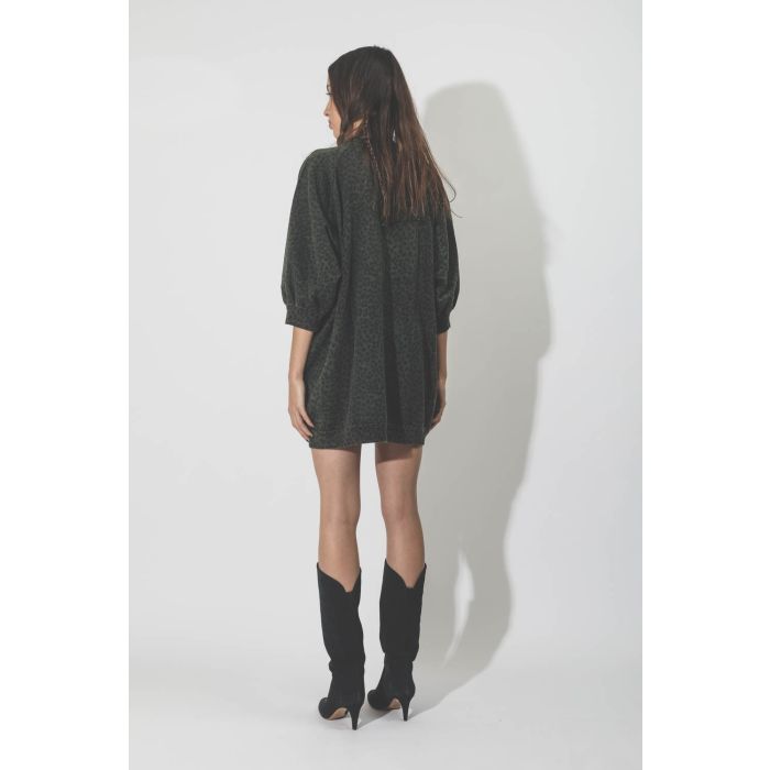 Sweatshirt Super oversized imprimé léopard vert Ragdoll LA