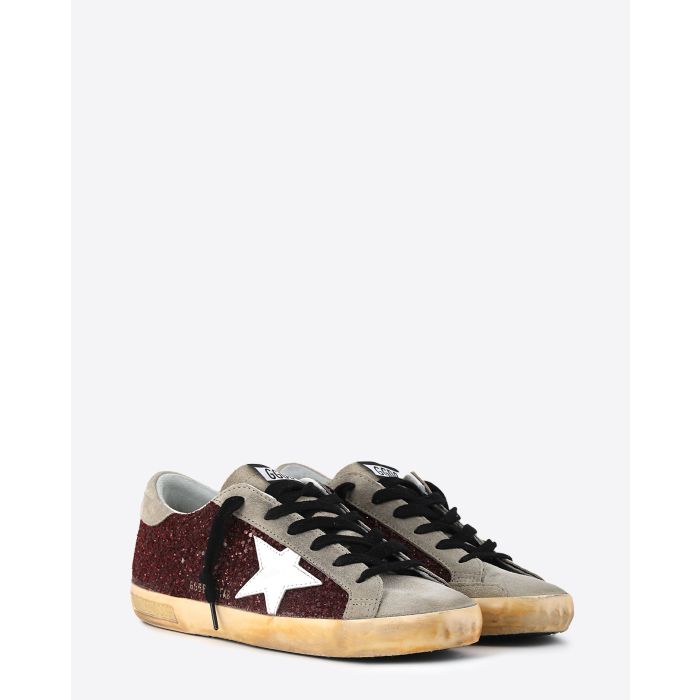 Golden Goose Woman Collection Super-Star – Bordeaux Taupe White 81770
