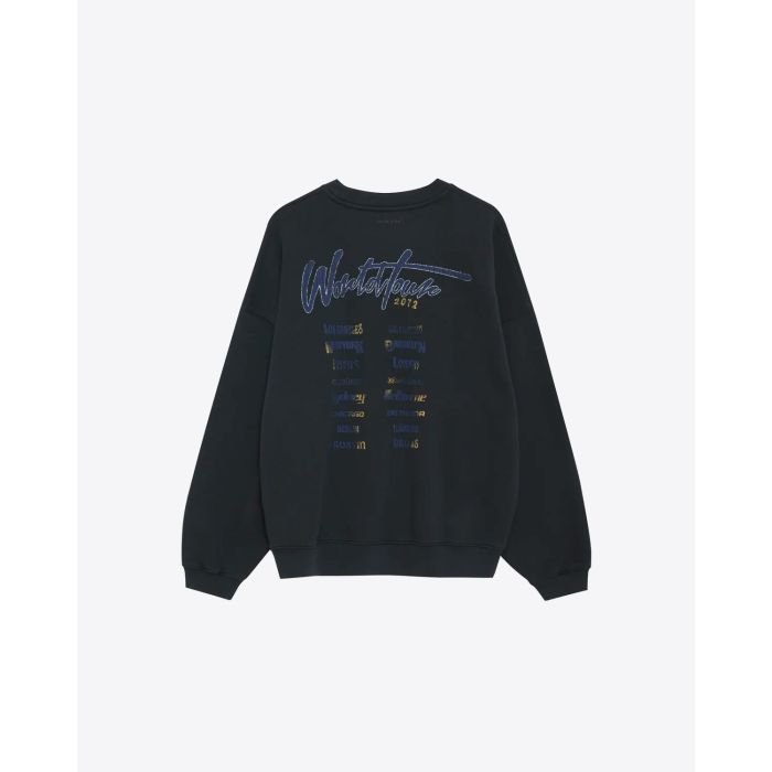Sweat-shirt noir col rond sérigraphie Léopard Bing Harvey Anine Bing. Sérigraphie dans le dos.