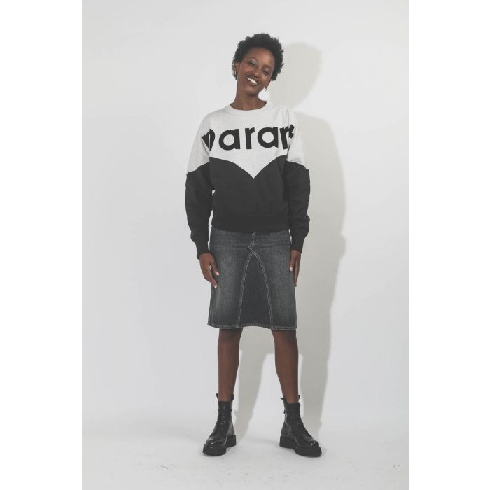 Sweatshirt Houston logo faded black Isabel Marant Etoile. Porté avec le sourire. 