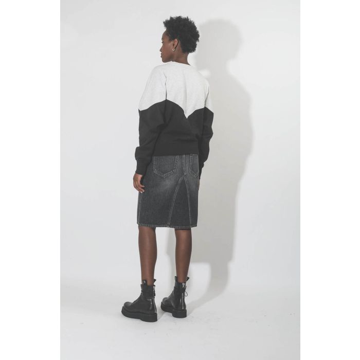 Sweatshirt Houston logo faded black Isabel Marant Etoile. Porté dos. 