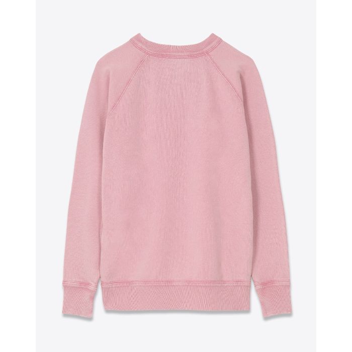 Sweatshirt Millyny Isabel Marant Étoile en coton rose logo Marant en velours bordeaux. Vue de dos.