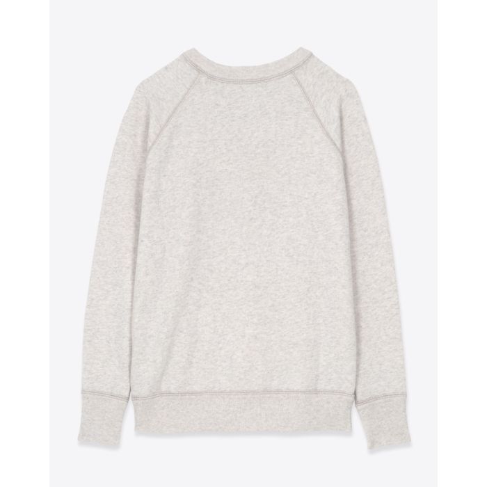 Sweatshirt Millyny Isabel Marant Étoile en coton écru, logo Marant en velours noir. Vue de dos.