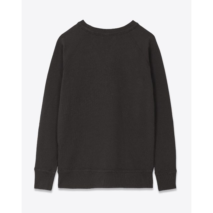 Sweatshirt Millyny Isabel Marant Étoile en coton noir délavé, logo Marant en velours noir. Vue de dos.