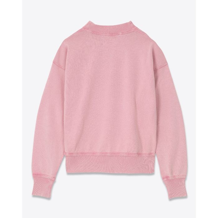 Sweatshirt Moby Isabel Marant en coton rose bubblegum logo Marant floqué bordeaux. Vue de dos.