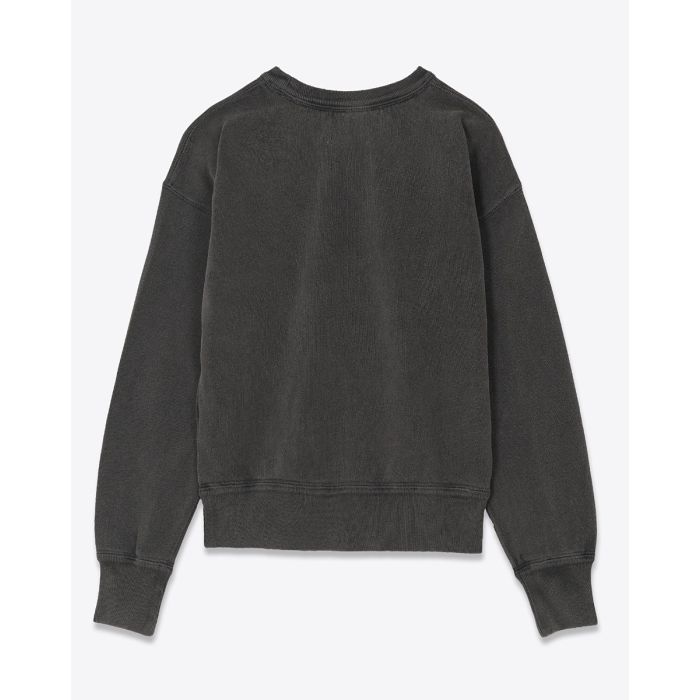 Sweatshirt Mobyli Isabel Marant Étoile en coton anthracite, logo Marant, effet flou noir. Vue de dos. 