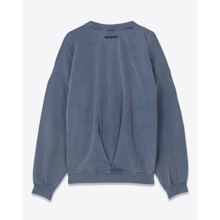 Sweatshirt Sauria Isabel Marant Étoile en coton bleu indigo. Vue de dos.