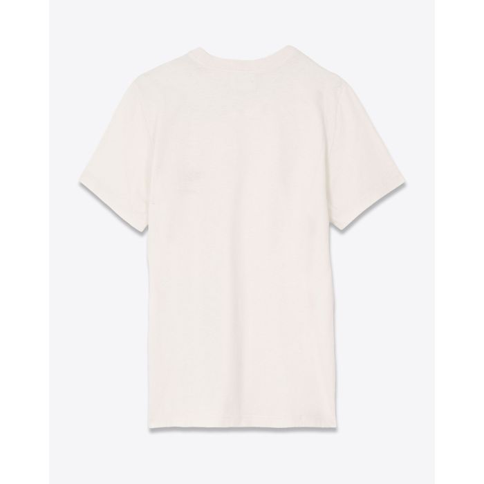 T-shirt Zewel Widl Bisous Isabel Marant en coton écru broderie bouche rouge Marant. Vue de dos.