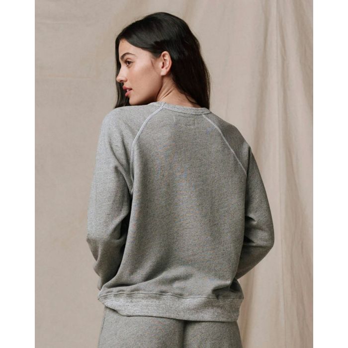 Sweat-shirt Rookie The Great en molleton français gris chiné, porté de dos.