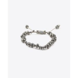 Bracelet noir pépites argent main image 1