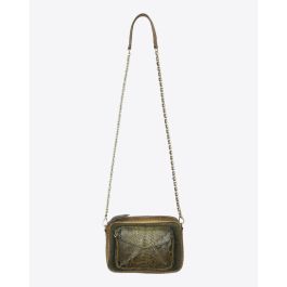 Claris Virot Sac Python Charly Kaki Dor Suede pour Femme