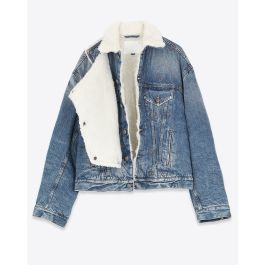 COLLARLESS TRUCKER JACKET - CAXTON BLUE - R13