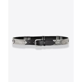 Ceinture en métal argenté pour femme - Taille haute - Taille