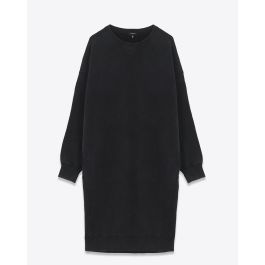 R13 Denim Robe Sweatshirt Elongated Grunge Acid Black