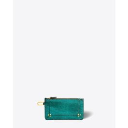Jerome Dreyfuss Pochette Popoche S Cuir Lame Vert