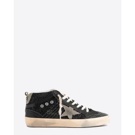 Golden Goose Femme Sneakers Mid Star Black Glitter Taupe 90365