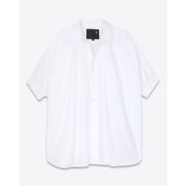 R13 Denim Collection Oversized Boxy Button Up Shirt – White