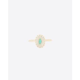 Pascale Monvoisin Montauk Bague Os Blanc Turquoise pour Femme