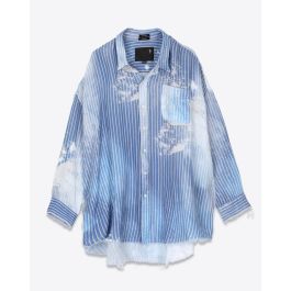 SHREDDED SEAM DROP NECK SHIRT - RASPBERRY OVERDYED PLAID