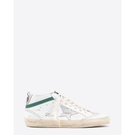 Golden Goose Homme Sneakers Mid Star Blanc Argent Vert 11720