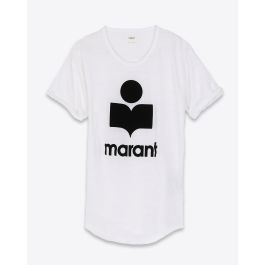 Isabel Marant Etoile Tee Shirt Koldi – White Logo Velours Black