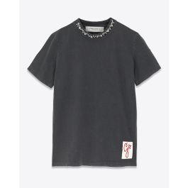 Golden Goose Femme Tee-Shirt Regular Broderie – Anthracite