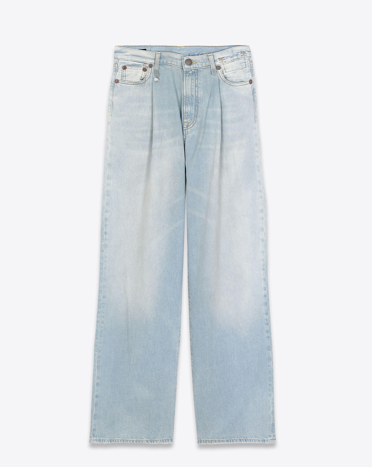 R13 Denim Damon Pleated Wide Leg