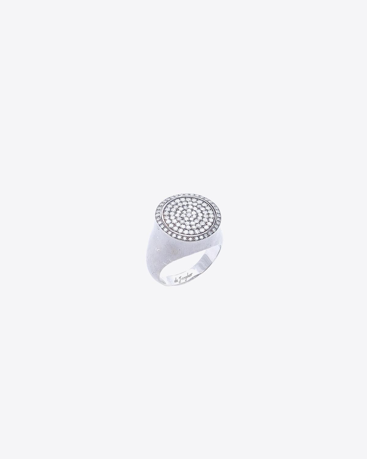 Produit Chevalière réversible en argent et diamant After Midnight De Jaegher. 