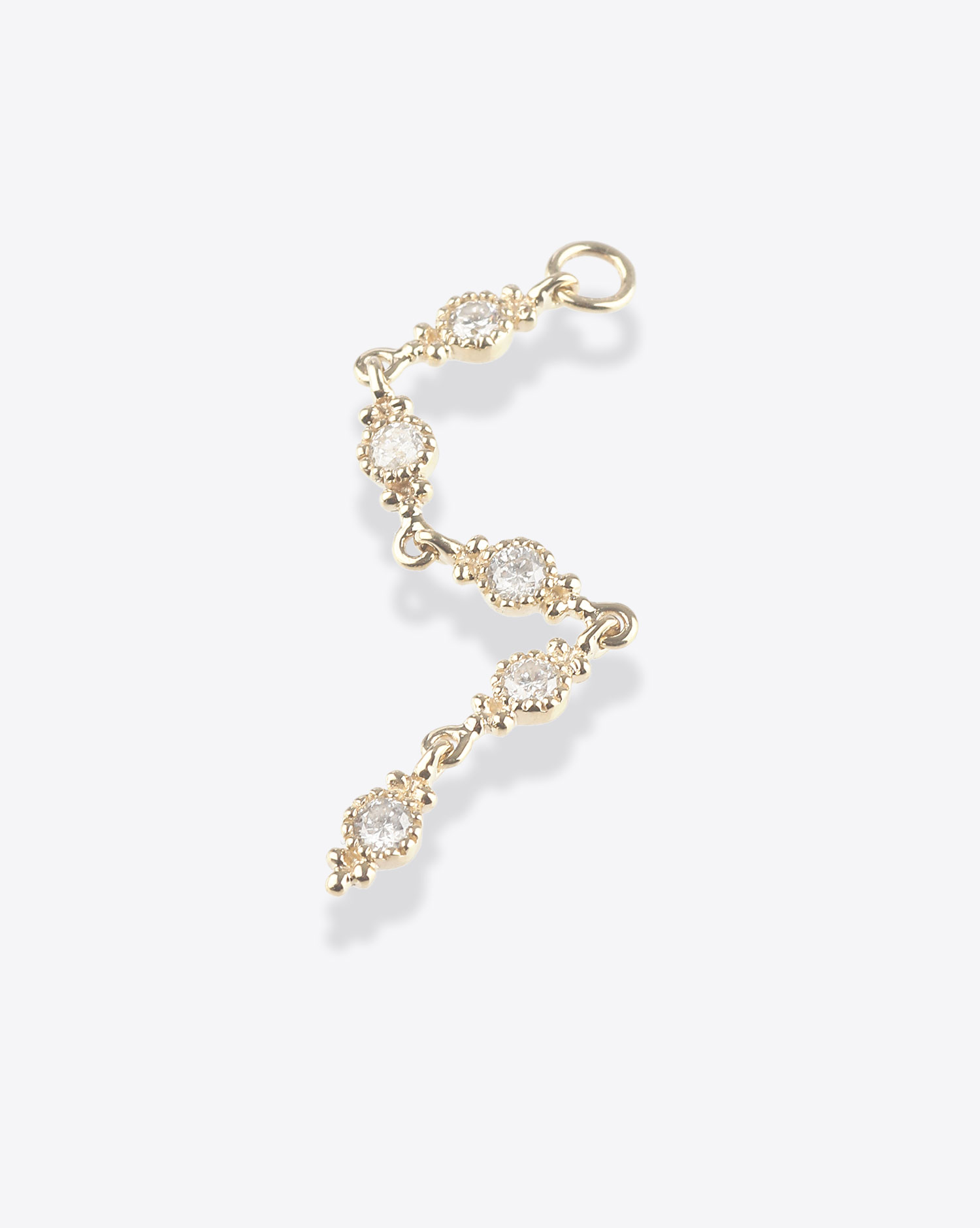 Pendentif d'oreille en or jaune et diamants à porter sur une créole charm Sunny Bubble De Jaegher.