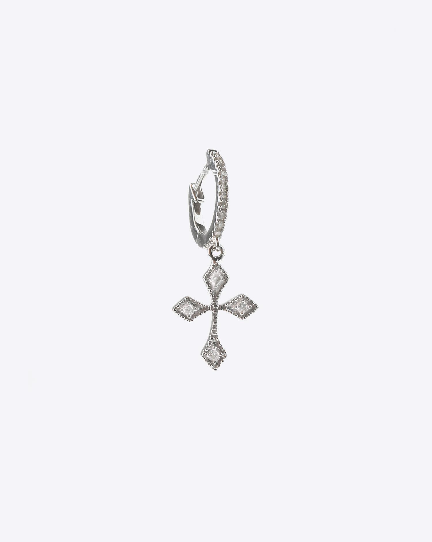 Produit De Jaegher Mini Créole Baby Cross Or Blanc & Diamant  