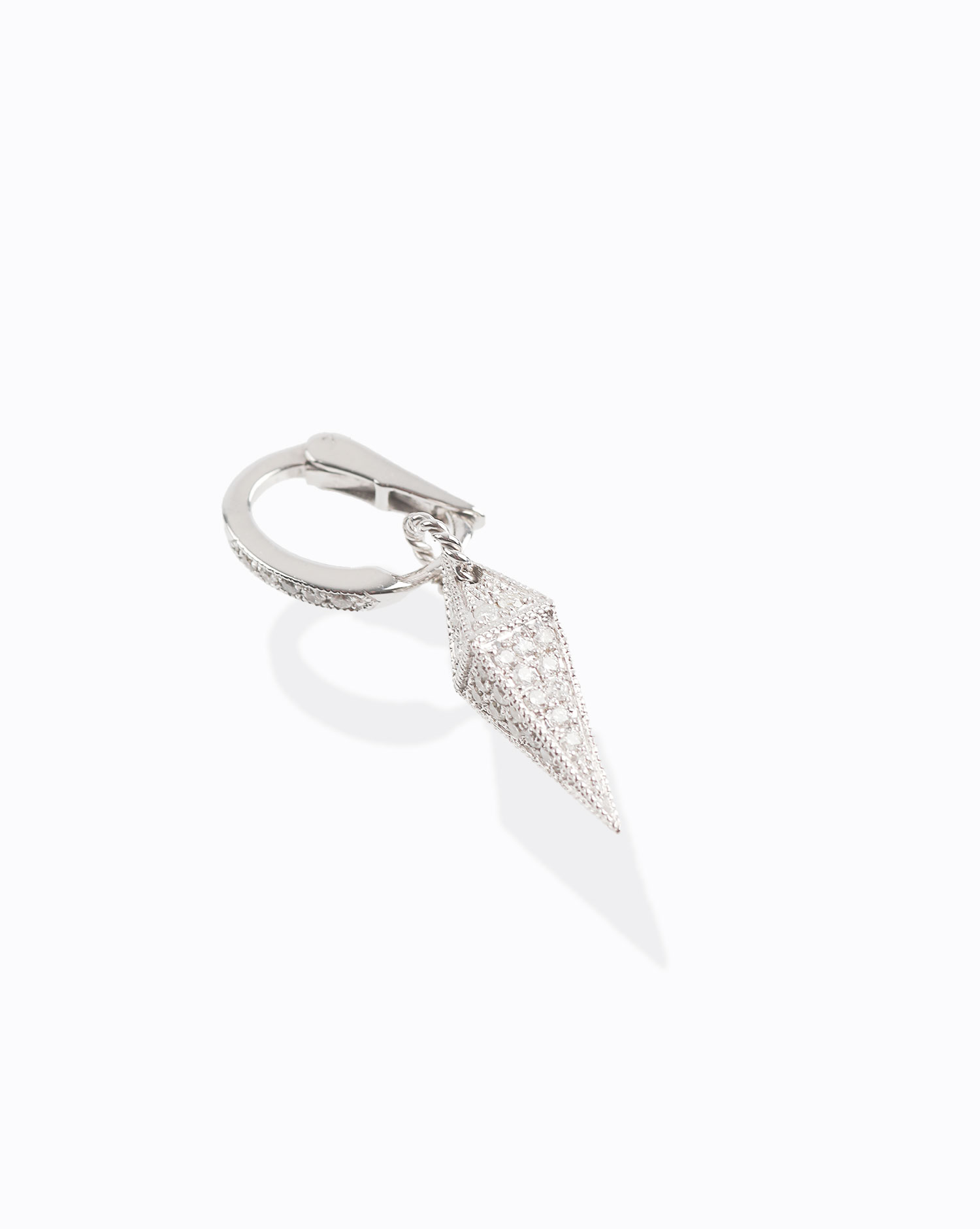Mini Créole pointe or blanc et diamants Light Side De Jaegher.