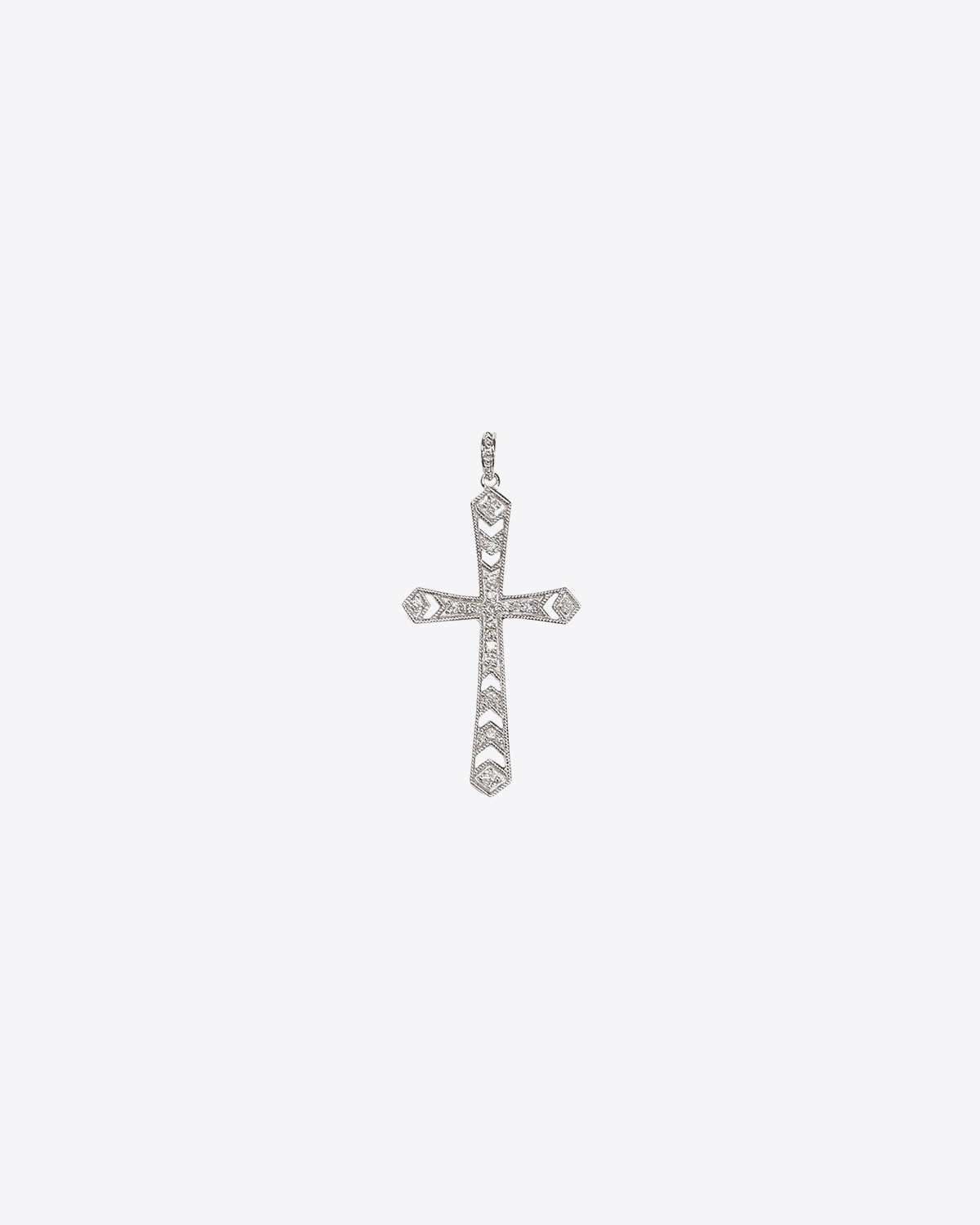 Produit Pendentif croix en argent et diamants blancs Seven De Jaegher. 