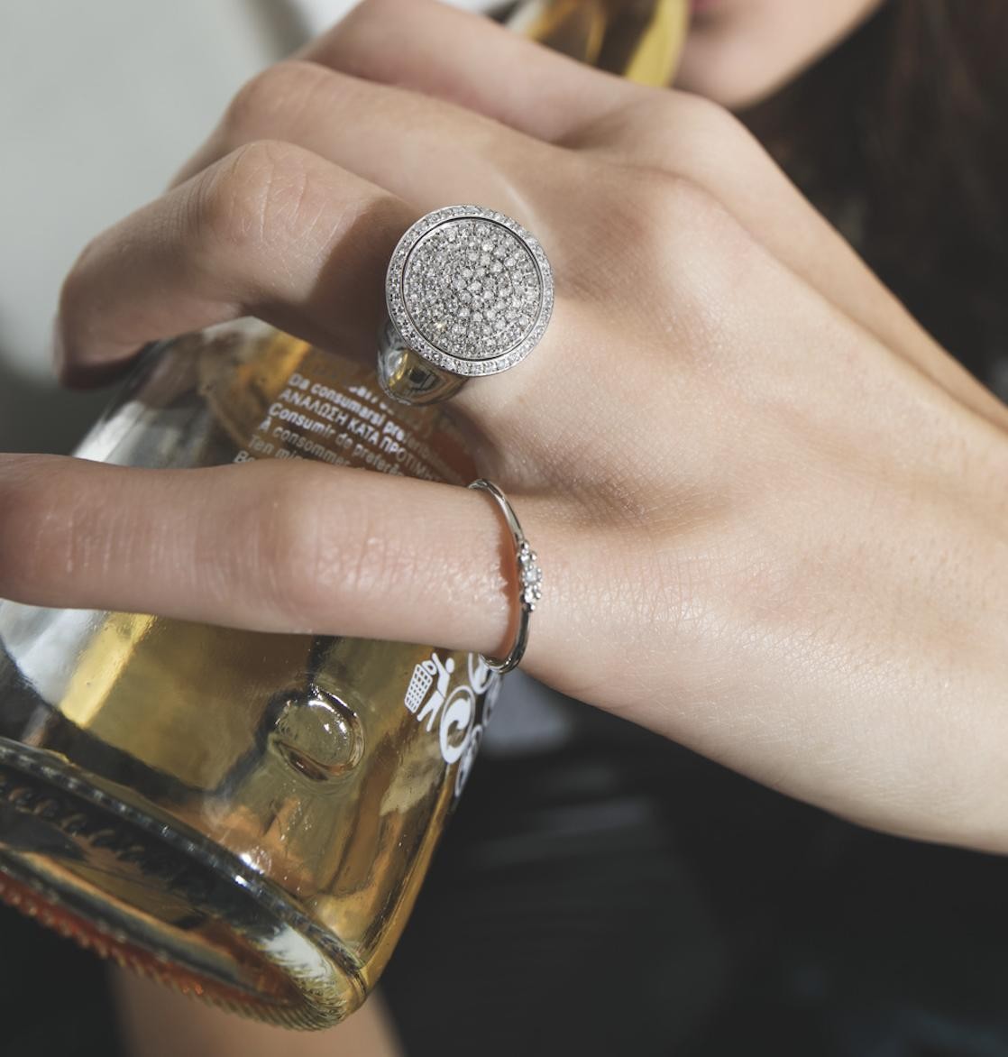 De Jaegher Bague "After Midnight" en argent et diamants Blancs. 
