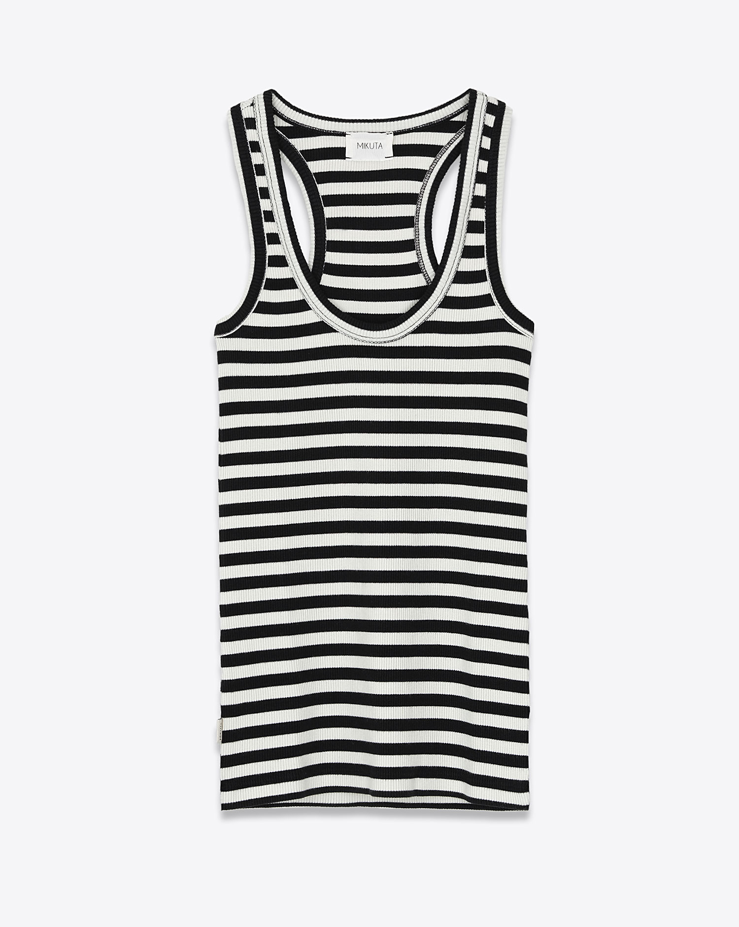 Produit Mikuta Débardeur Côtelé Rayé Noir et Blanc